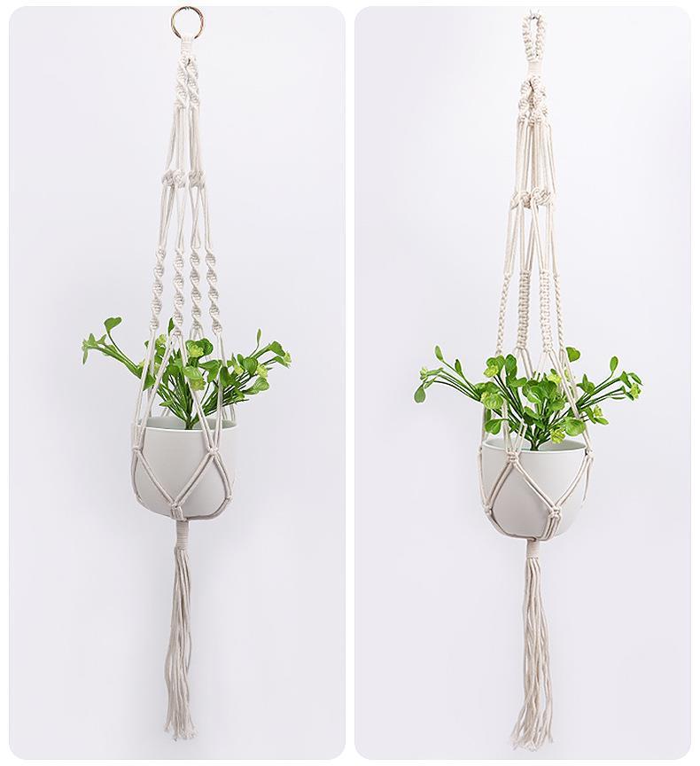 花盆网兜北欧吊兰悬挂手工编织棉绳吊绳植物垂吊室内外吊篮速卖通