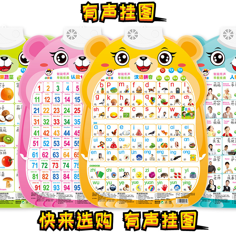 有声挂图儿童早教点读挂图宝宝看图识字学习挂画汉语拼音字母表