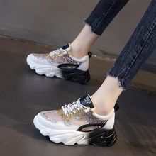 老爹鞋子女学生韩版夏2024新款厚底运动鞋网面透气镂空增高休闲鞋