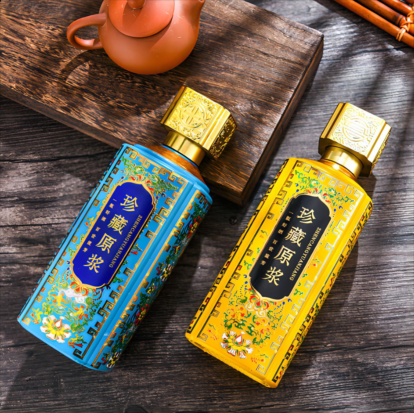 一斤装白酒玻璃瓶 喷涂烤花白酒瓶 500ml酒瓶-阿里巴巴