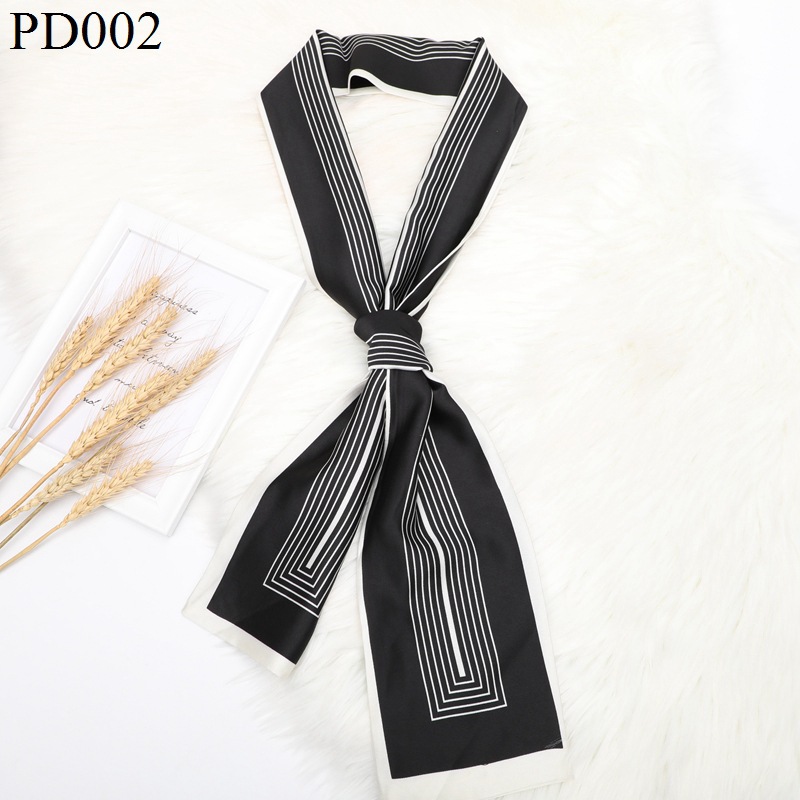 Celebrity Style Fashion Scarf Women's Thin Narrow Long Ribbon Chain Emulation Silk Scarf Decorative Scarf Temperament Bandage