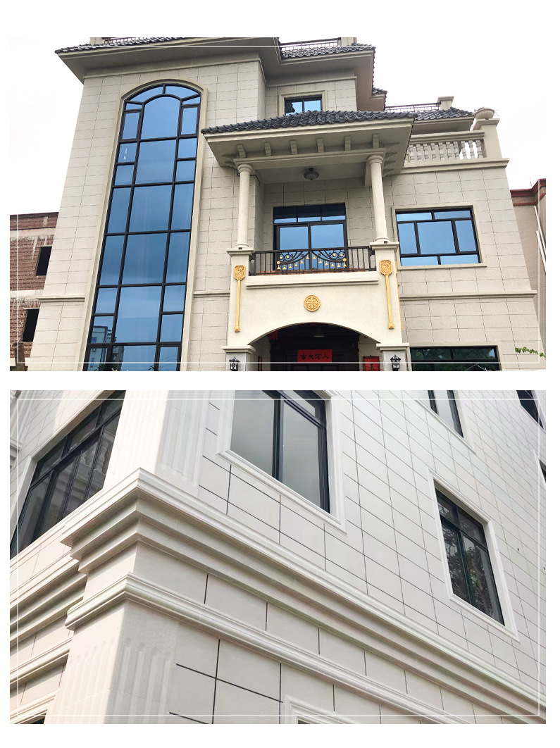 佛山芝麻白仿石头墙瓷砖 麻面光面外墙砖厂家别墅罗马柱瓷砖批发