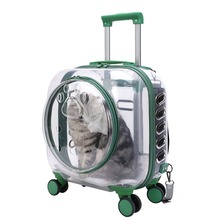 跨境新款宠物拉杆箱户外透明双肩宠物包外出大容量宠物航空箱批发