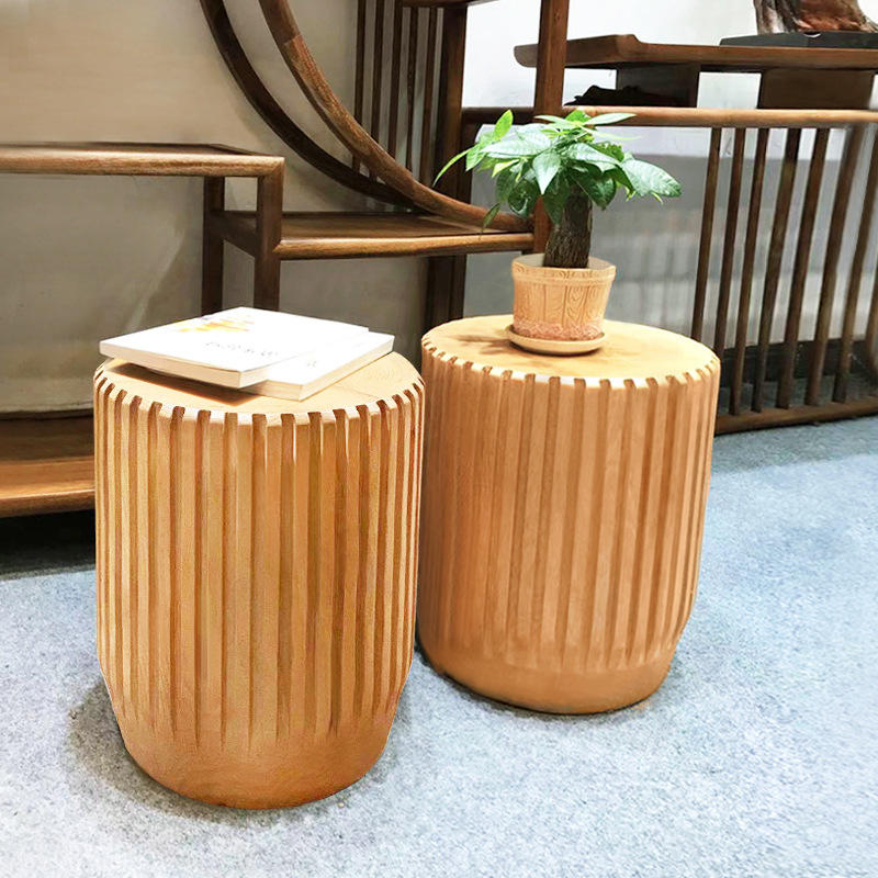 北欧创意实木墩子原木凳子整木实心树桩花架底座根雕摆件茶桌配凳