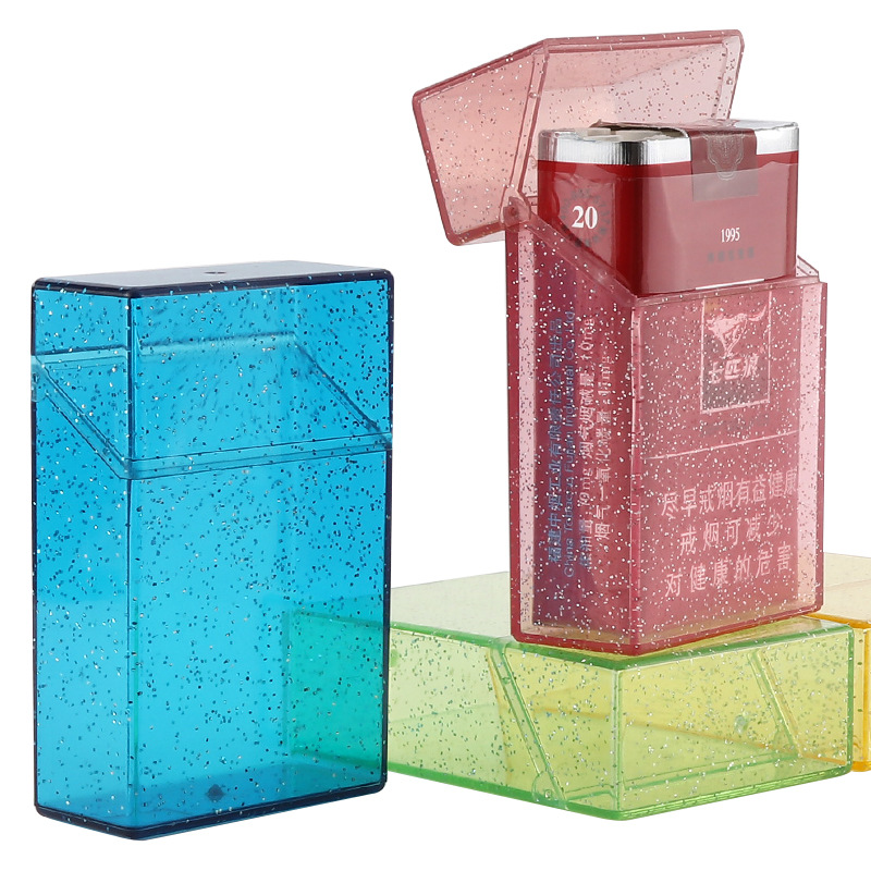 烟具厂家20支装塑料雪花款烟盒 地摊热销现货香烟防潮抗压保护盒