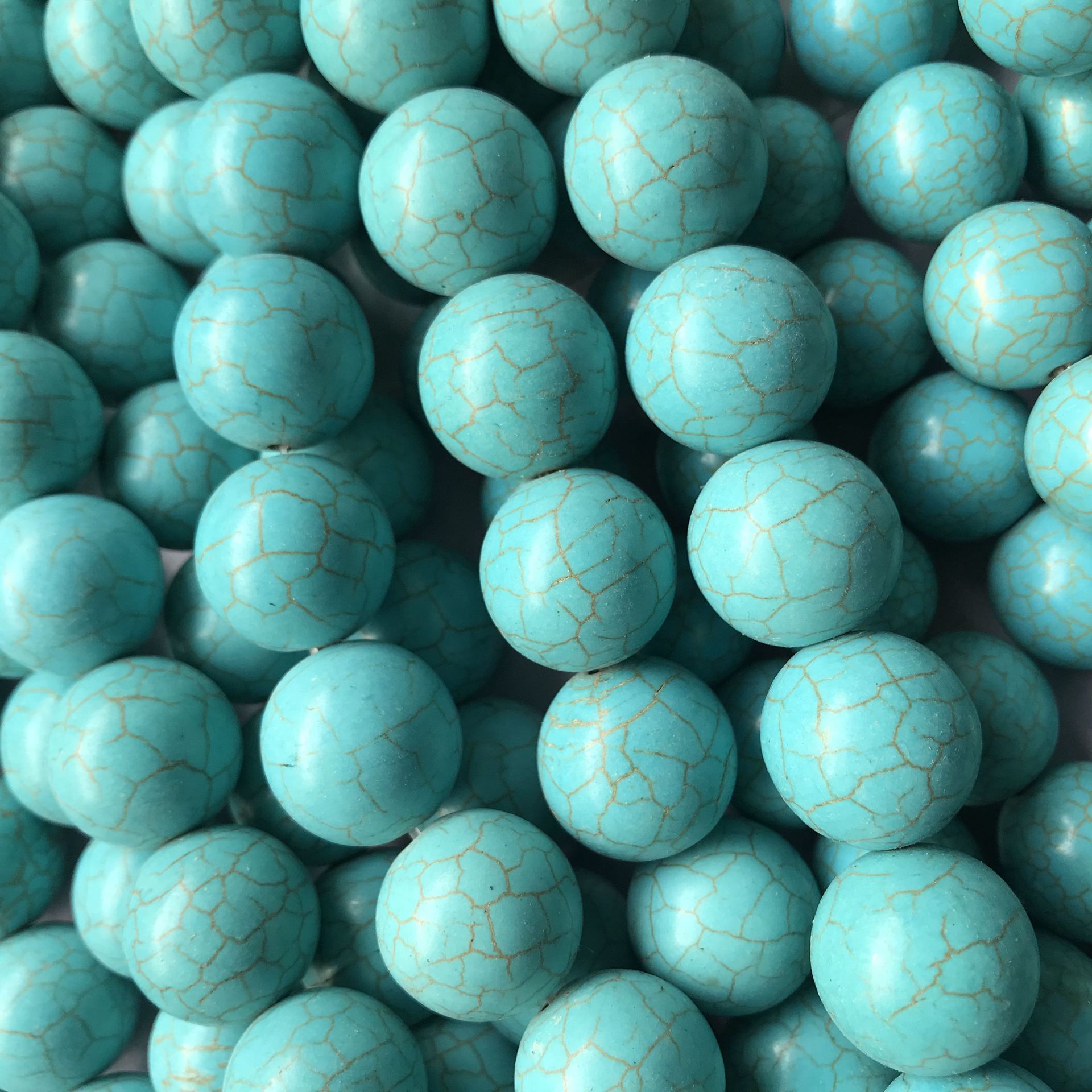 厂家直销合成绿松石圆珠有孔半成品手链项链串珠diy饰品配件批发