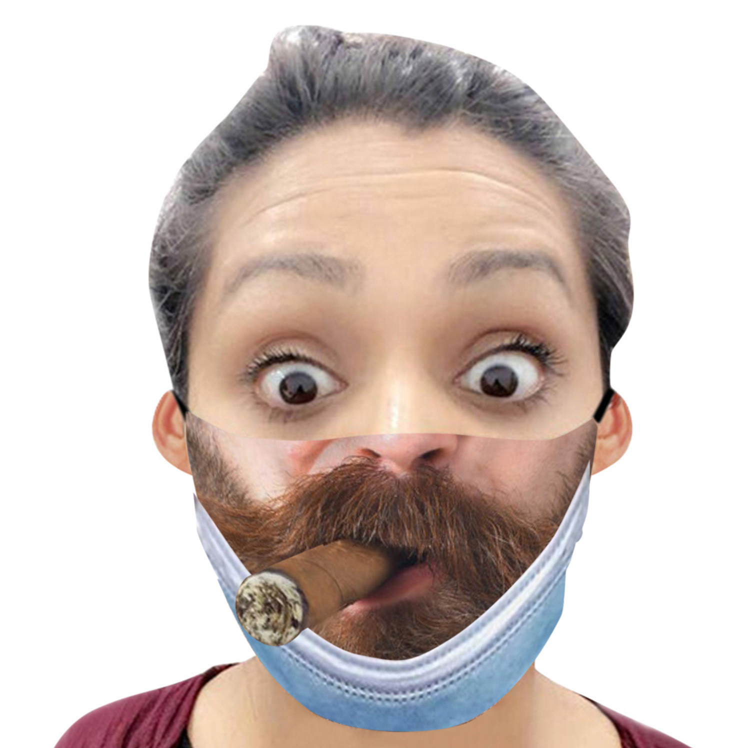 3d立体现货个性表情搞怪外贸跨境太空层印花口罩可水洗防风保暖