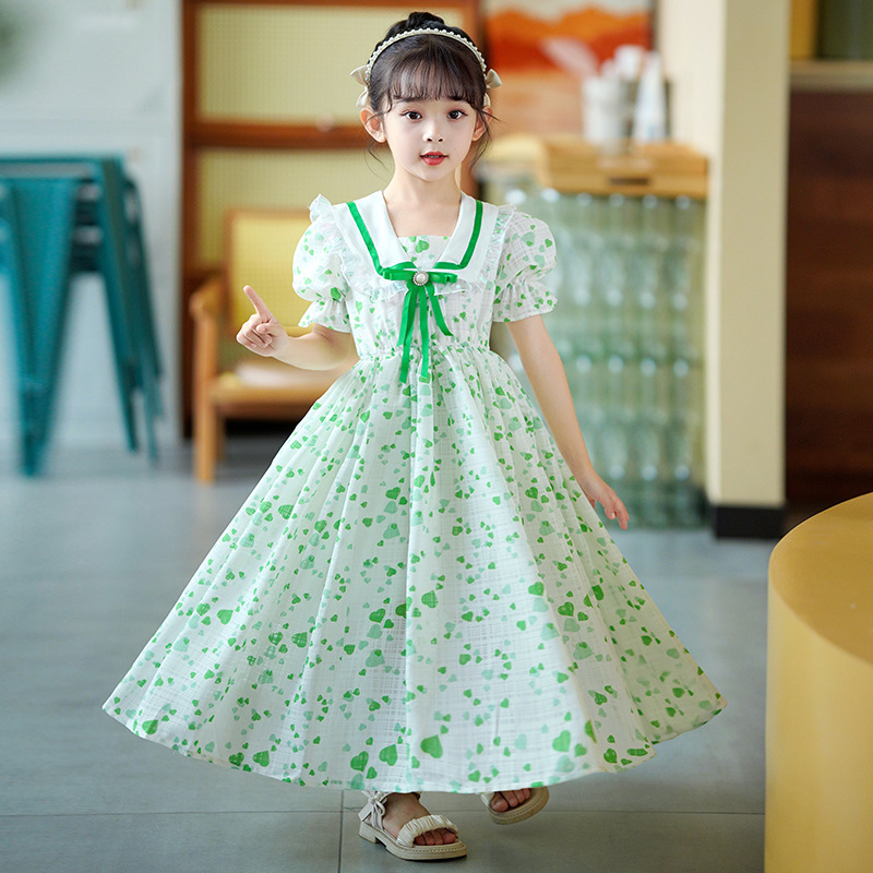 女童夏装连衣裙2024新款洋气大童裙子儿童夏季小女孩薄款雪纺长裙