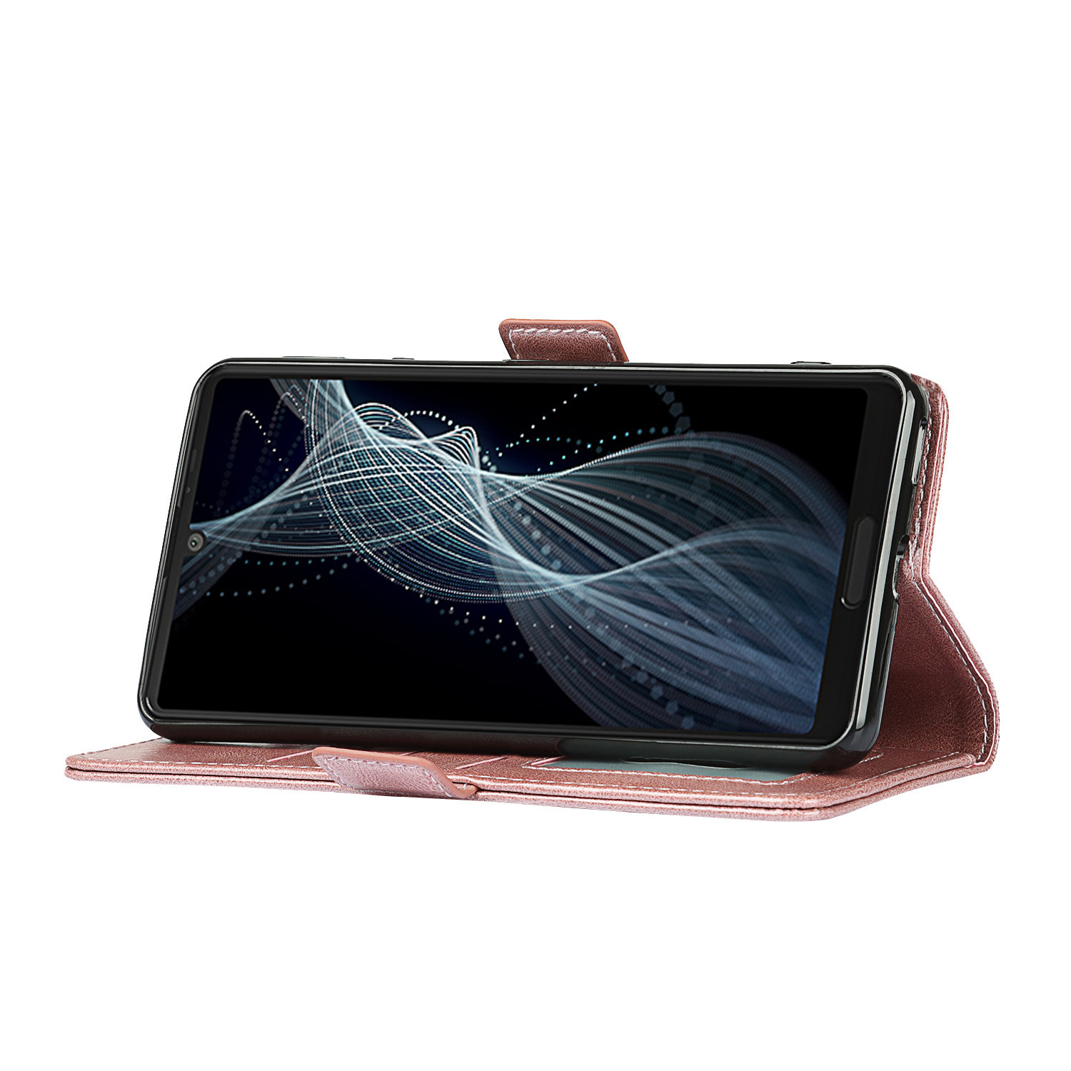 aquos sense 4 中扣复古双折边翻盖皮