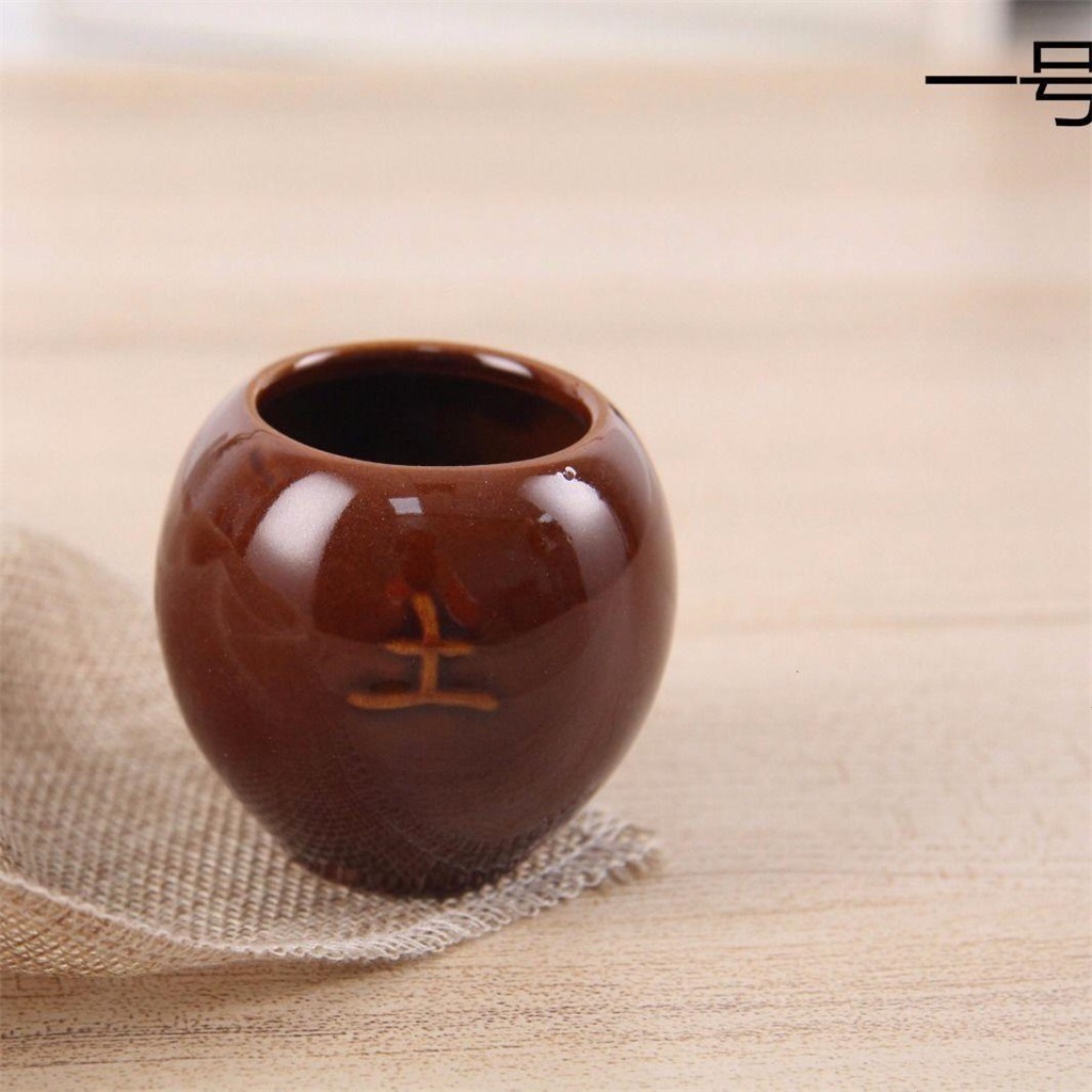 金木水火土陶瓷拔罐五行棕色加厚陶瓷拔罐器防爆陶罐拔火罐