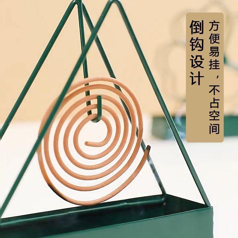 Simple Mosquito Incense Holder Triangle Iron Mosquito Coil Joint Seat Gray Creative Household Hanging Vertical Incense Burner Mosquito Smudge Box