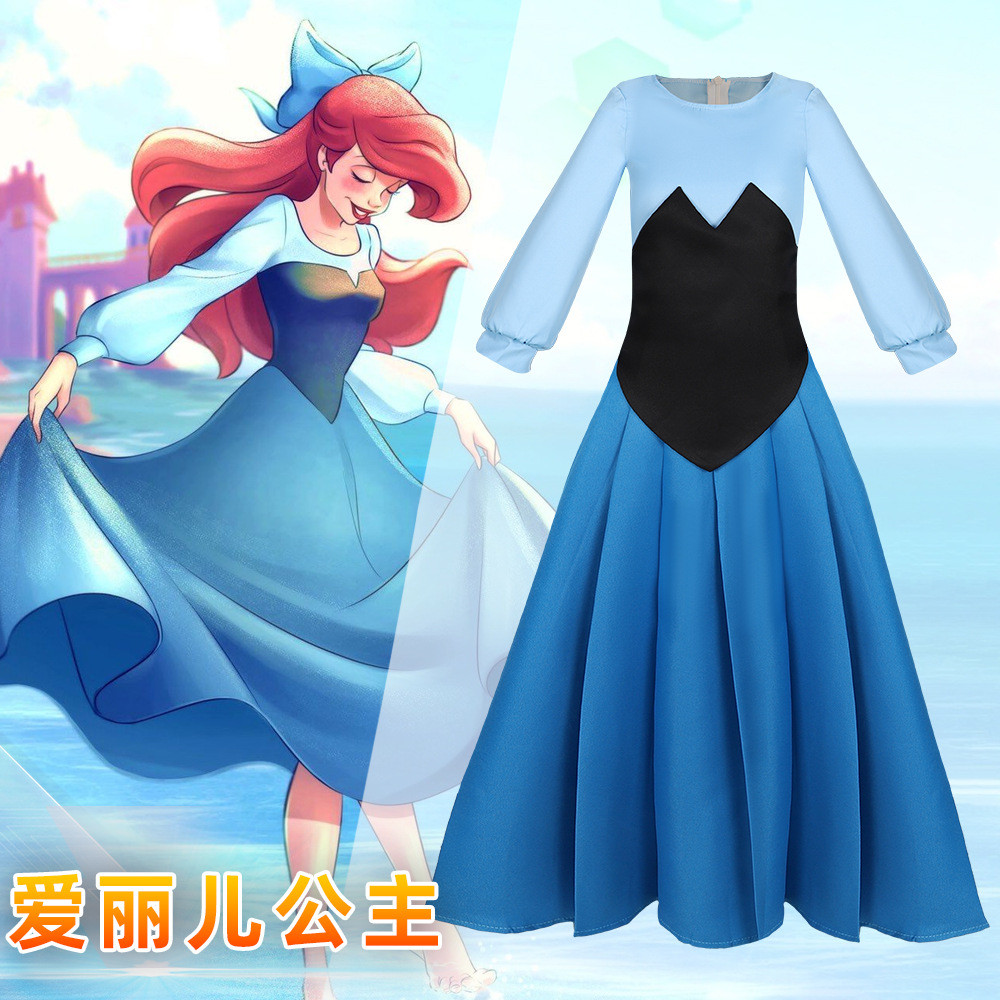 跨境新品小美人鱼2回归大海ariel裙子儿童cos爱丽儿公主连衣裙