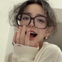 韩版黑色粗框网红眼镜女可配度数近视方形大框眼镜框架女潮显脸小