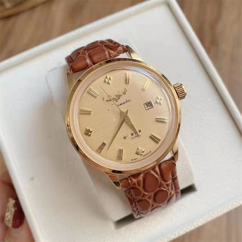 新款复古皮带仿机械机芯手表男款时尚潮流扫秒学生腕表男士表批发