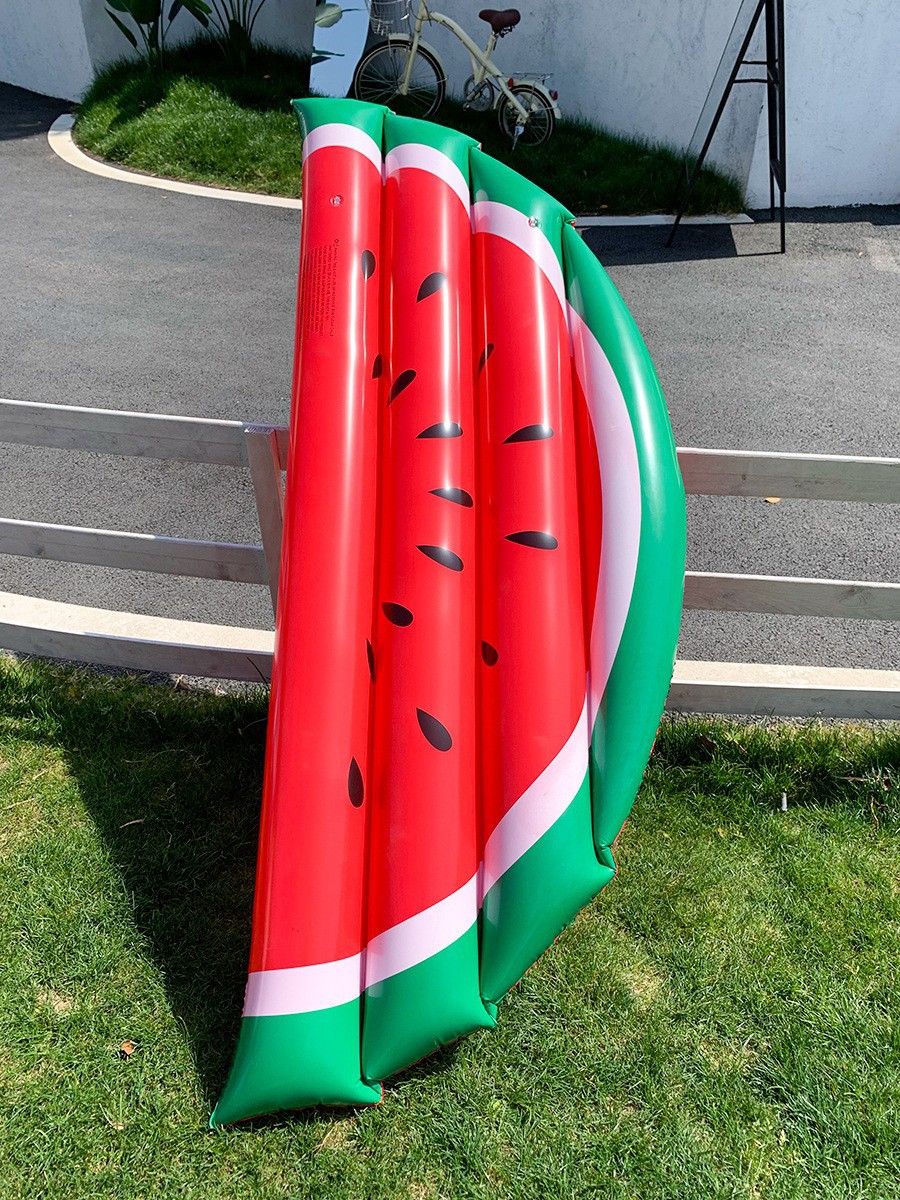 Factory Spot Inflatable Thickened Watermelon Floating Row Pvc Water Inflatable Toy Mount Swimming Ring