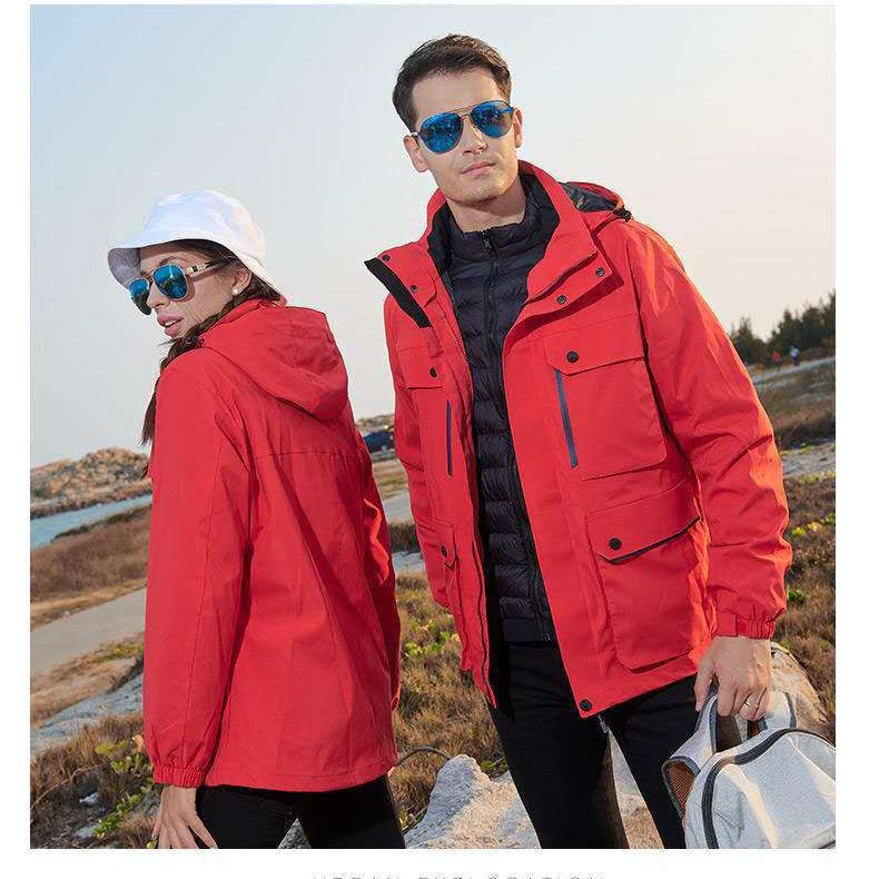 Factory Wholesale down Shell Jacket Three-in-One Windproof Rain-Proof Detachable down Jacket Shell Jacket Outdoor Coat