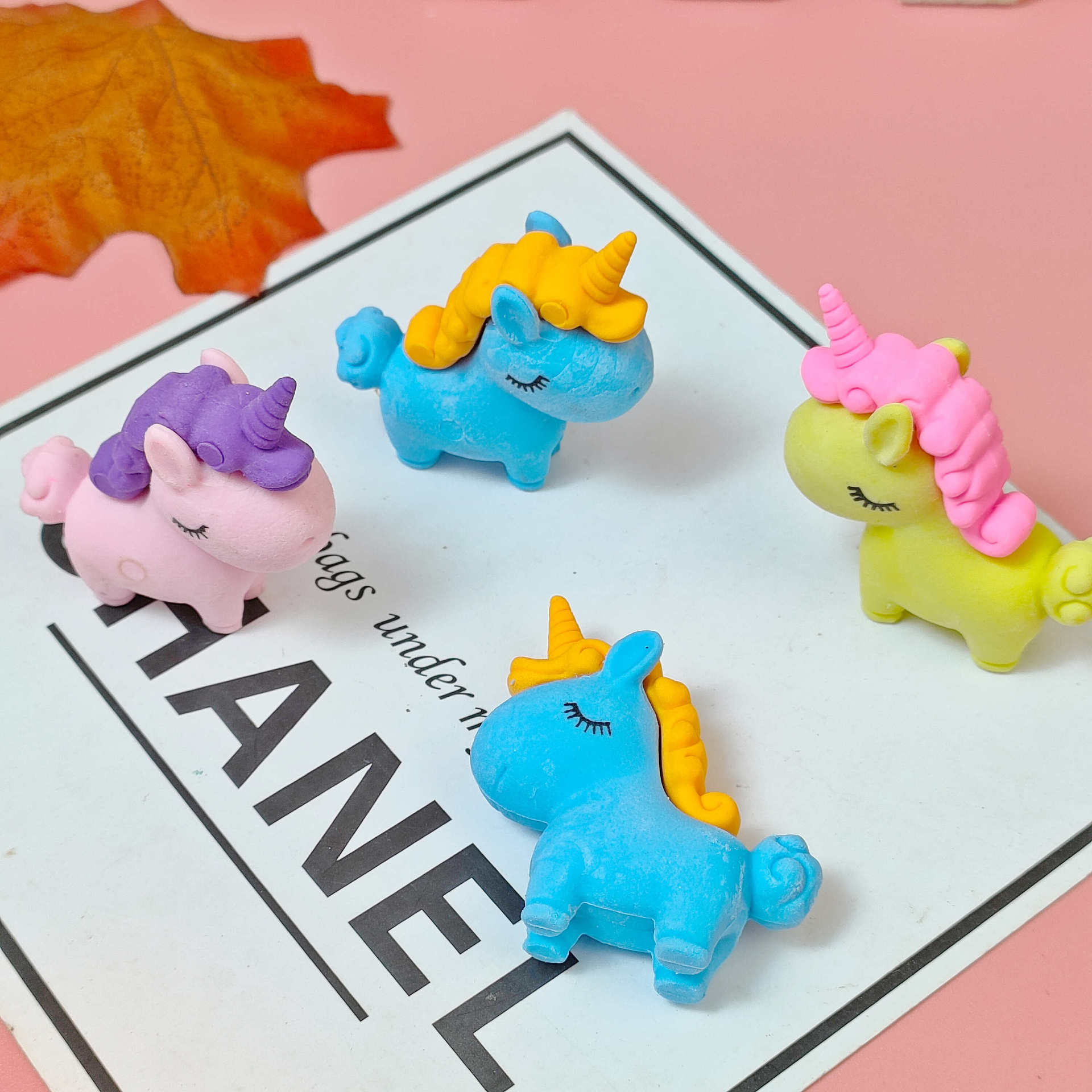 创意可爱独角兽橡皮擦可拆卸橡皮卡通学生幼儿园学习用品文具奖品