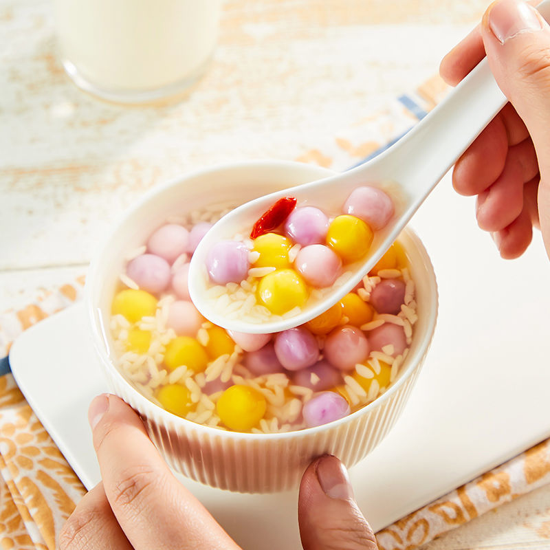 酒酿三色糯米小丸子无馅小汤圆水煮速冻彩色家用300g/袋餐饮生鲜