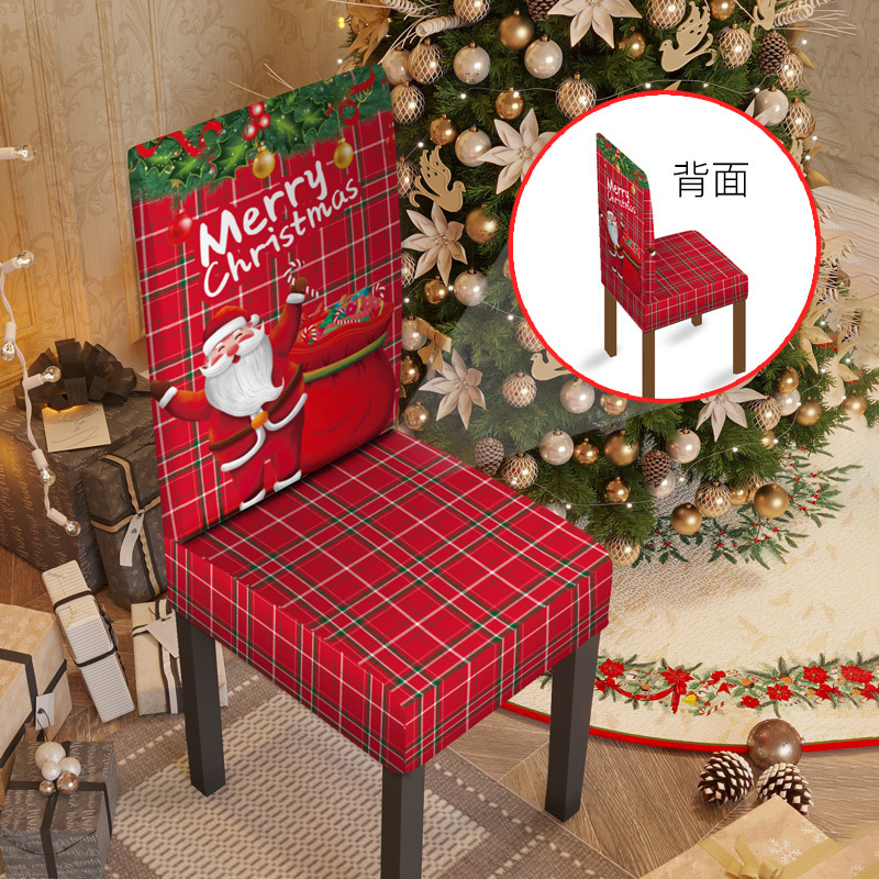 Christmas Chair Cover Chair Cover Family Integrated Chair Cover Dining Table and Hair Covers Living Room Universal Chair Cover