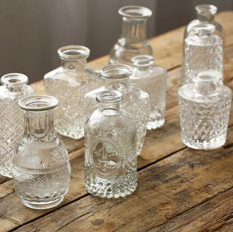 定制复古罗马玻璃花瓶室内干鲜插花瓶小清新装饰摆件摄影道具摆件