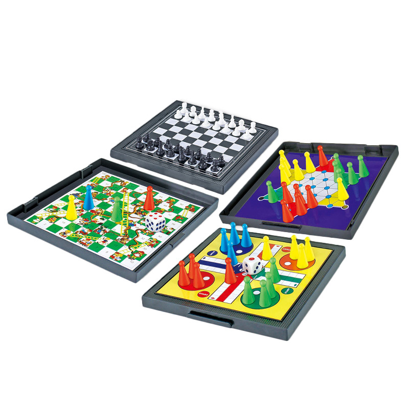 Children's All-in-One Chessboard Chinese Checkers Chess Snakes & Ladders Aeroplane Chess Chess Parent-Child Interaction Toys