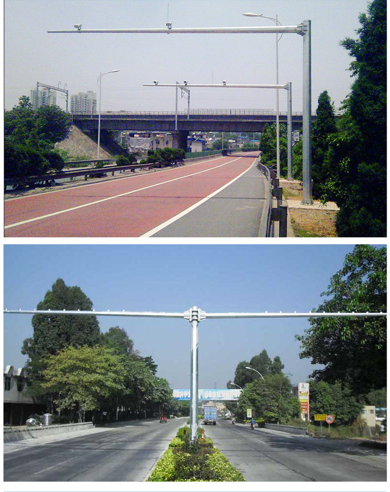厂家交通高速公路监控杆 热镀锌喷塑电警监控杆 悬臂式八角监控杆