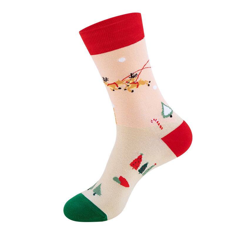 2022 New Creative Christmas Stockings Snowman Santa Claus Cartoon Tube Socks Autumn and Winter European and American Christmas Stockings