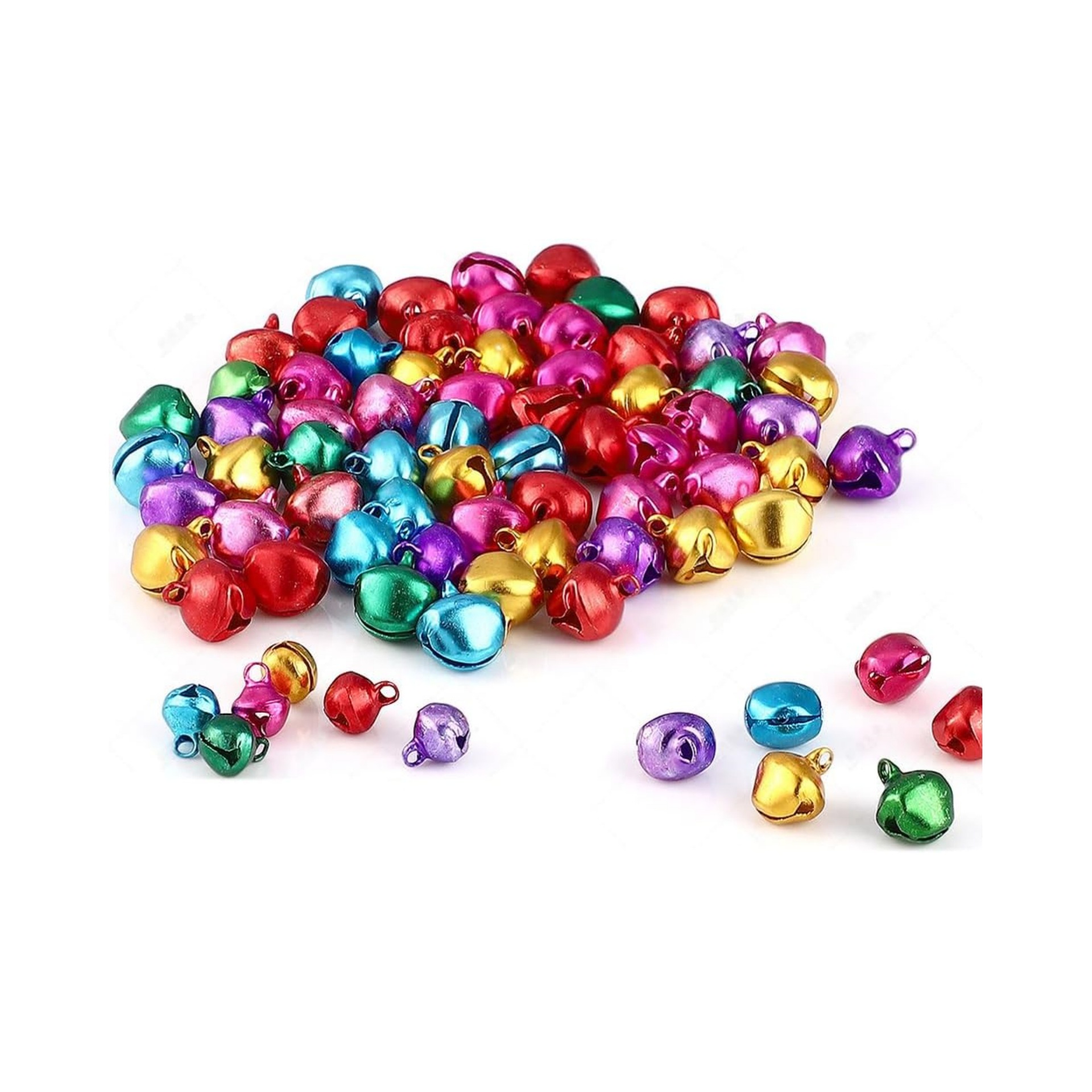 200 件小彩色铃铛猫宠物项圈铃铛首饰制作工艺铃铛圣诞节日装饰铃