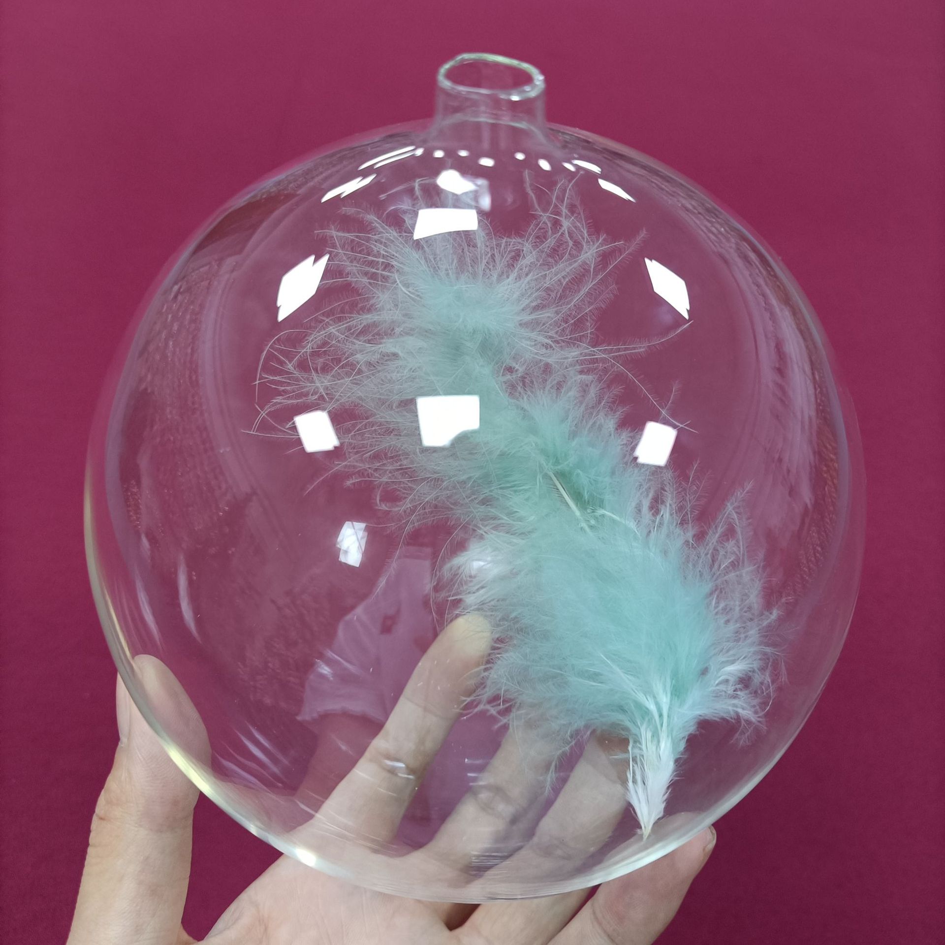 厂家直供圣诞透明玻璃空心球节日创意礼品圣诞装饰品透明玻璃圆球