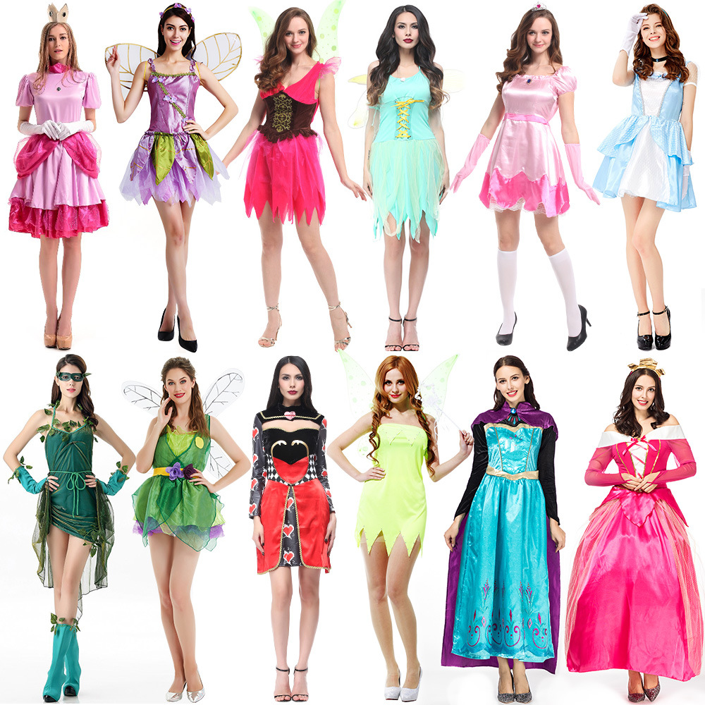 成人cosplay公主裙子花仙子服装森林绿色精灵衣服碧琪安娜表演服