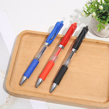 按动笔中性笔水笔碳素黑色水性签字笔芯0.5按压红色子弹头圆珠笔