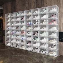 硬塑料鞋盒收纳盒透明aj球鞋侧开展示鞋墙折叠鞋柜鞋子神器亚狮吼