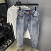 Guangzhou Chaopai Nine points Jeans hole Loose type Pencil Pants new pattern Trend Summer 9