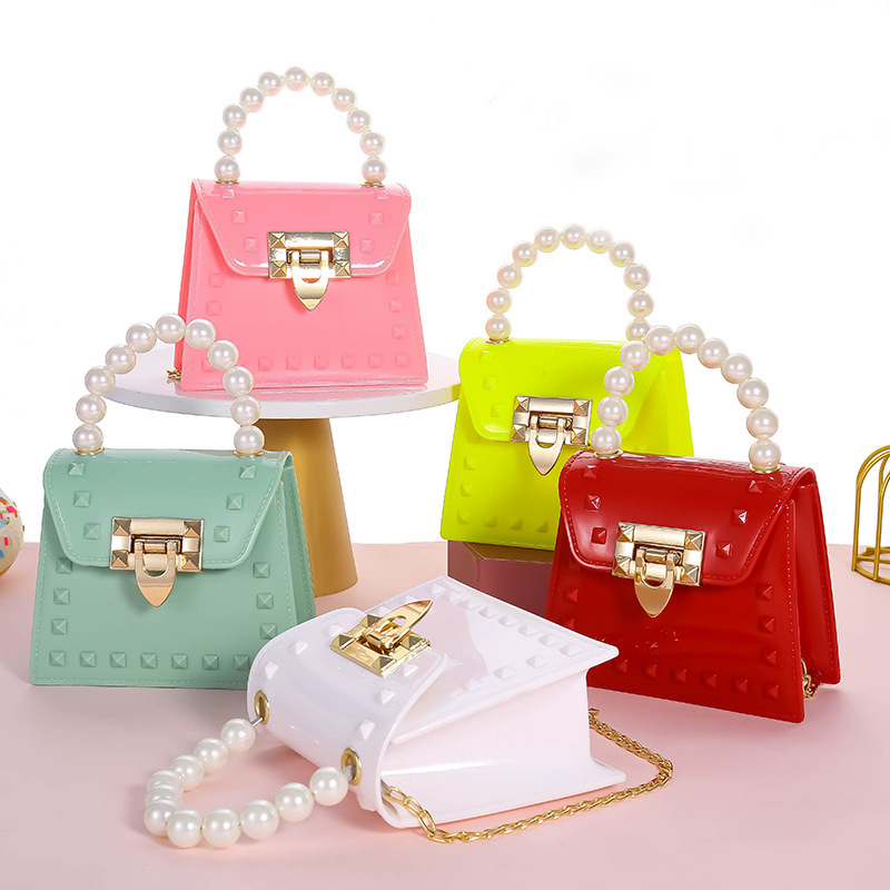 2023 Factory Wholesale New Small Tian'nu Single Shoulder Crossbody Portable Pearl Children Princess Mini Jelly Bag
