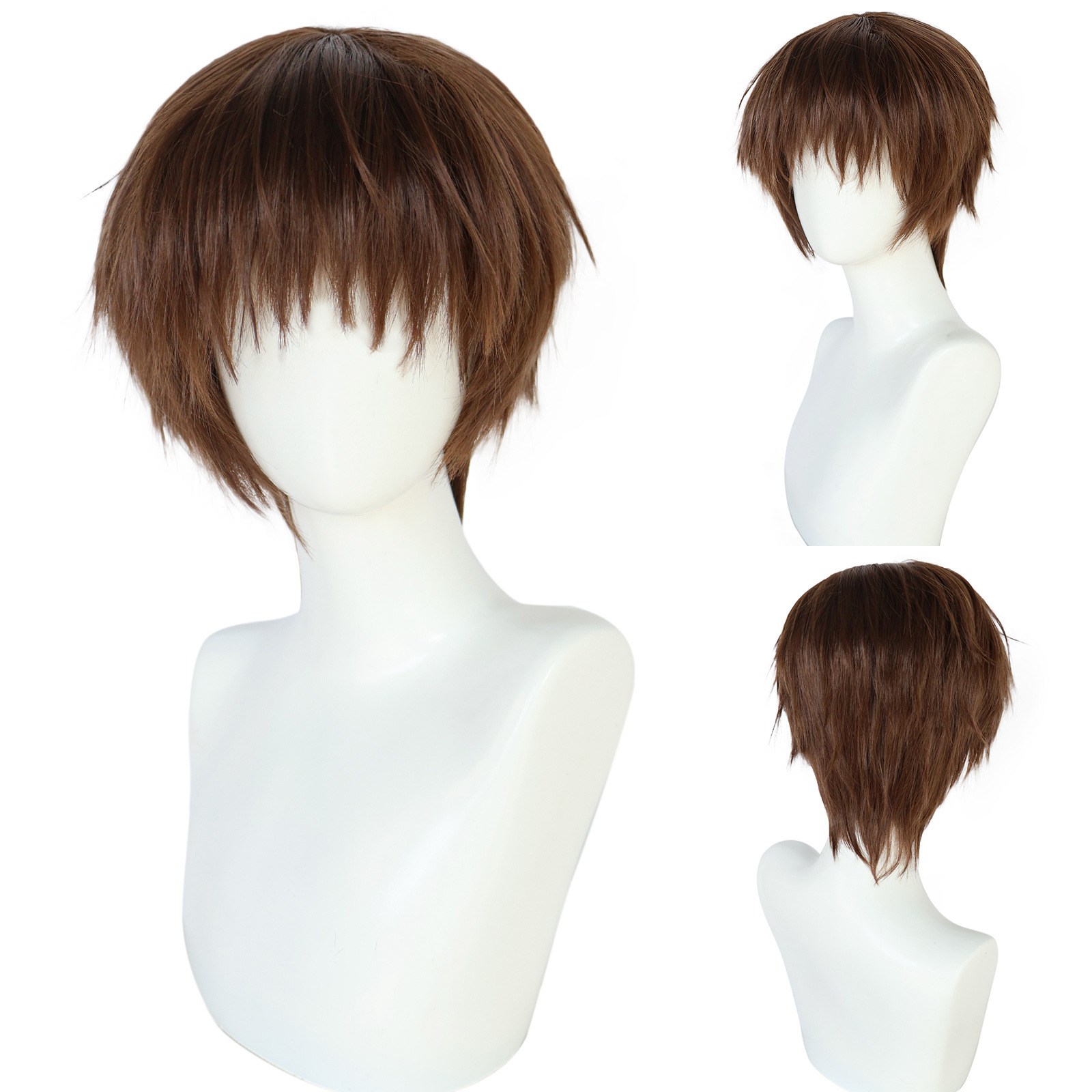 盗墓笔记 吴邪 男 棕色短发碎盖刘海/wu xie 动漫cos假发-阿里巴巴