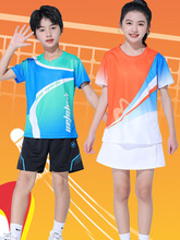 乒乓球儿童训练服短袖男童速干排汗青少年女童专用运动羽毛球套装