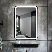 铁艺LED灯镜洗手盆壁挂防水卫浴镜高清智能镜卫生间竖挂浴室镜子