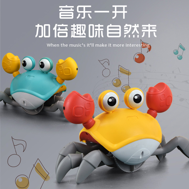 Electric Induction Crab Baby and Child Toys Early Childhood Education TikTok Simulation Crawling 1-2 Years Old 3 to Avoid Obstacles