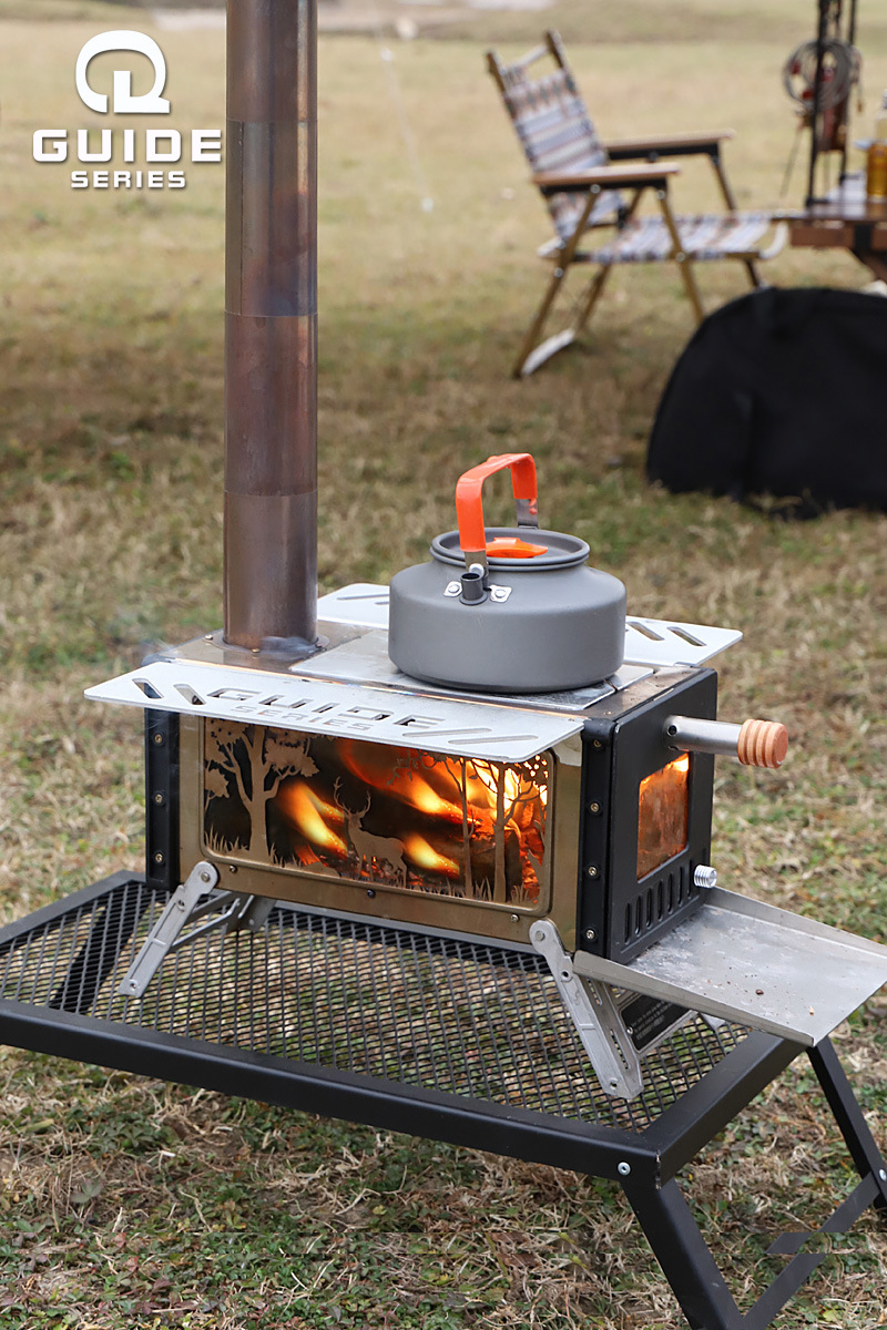 户外帐篷用取暖柴火炉子便携野营炉多功能带烟筒折叠野餐柴火炉灶