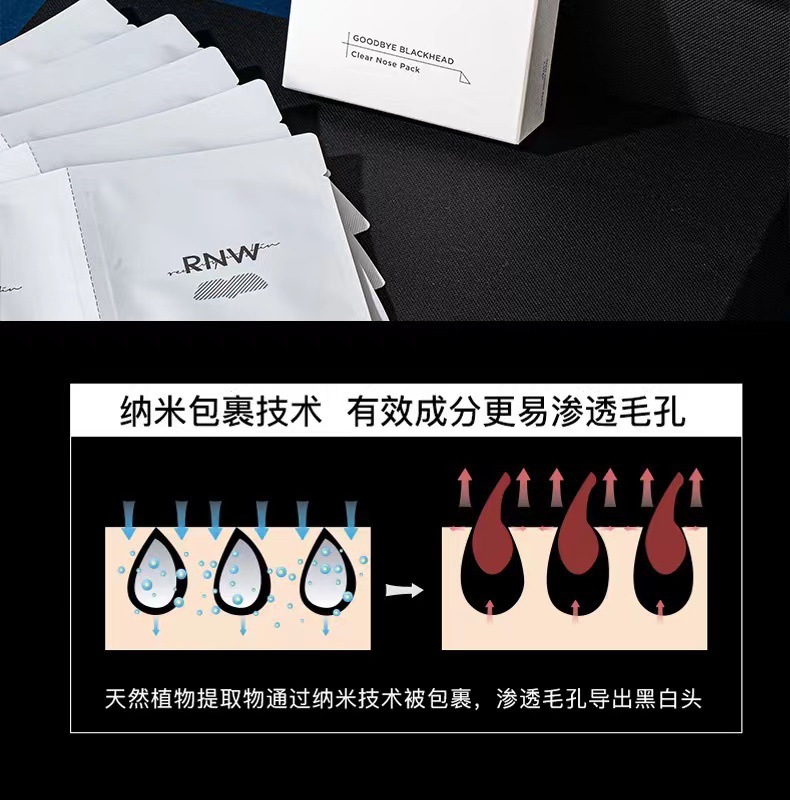 韩国rnw鼻贴去黑头粉刺神器收缩毛孔男女士通用正品rnw