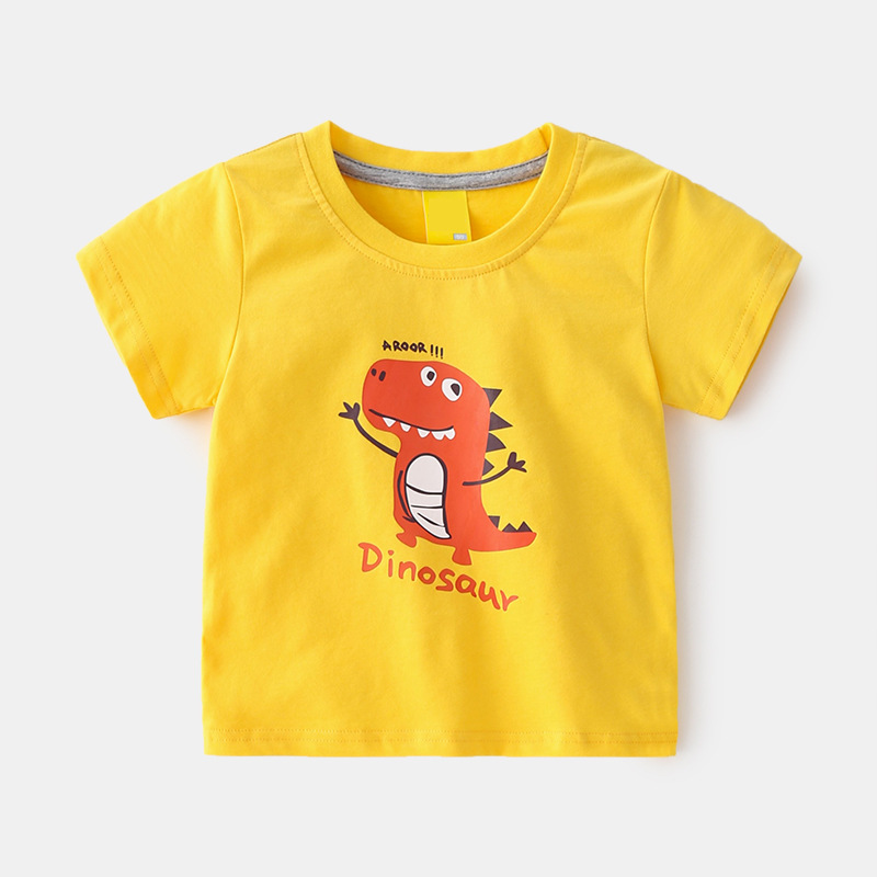 中山品质童装t恤批发夏季新款男童棉上衣宝宝卡通圆领短袖体恤衫