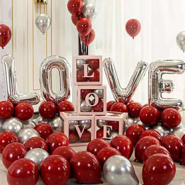 Wedding Rubber Balloons Wholesale 10-Inch 2.2G Double-Layer Pomegranate Red Wedding Room Wedding Ceremony Layout Wedding Celebration Decoration Balloon