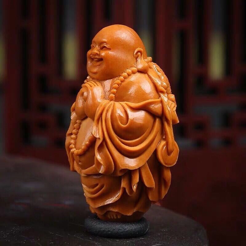 舟山苏工橄榄核手工雕刻大肚弥勒佛单籽挂件文玩橄榄胡手把件佛头