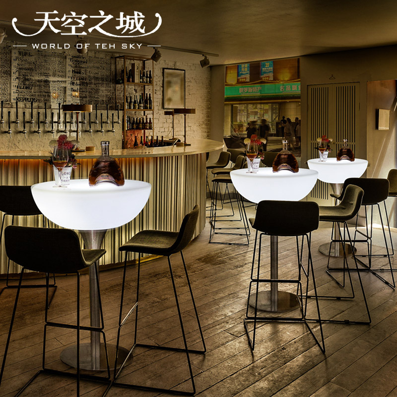 led发光高脚酒吧台 夜店ktv清吧创意桌 户外宴会活动休闲散台