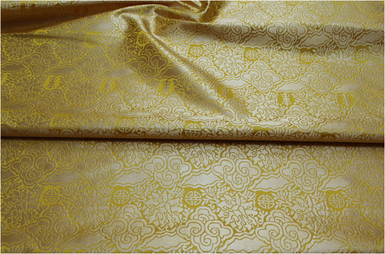 中国风提花丝绸纺云锦蒙古袍藏族服装舞台影视裱画装饰云朵面料