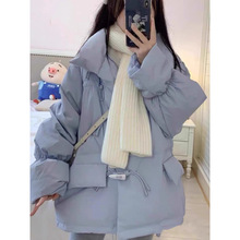羽绒棉服2025新款女装宽松棉袄冬季小个子牛角扣面包棉衣外套