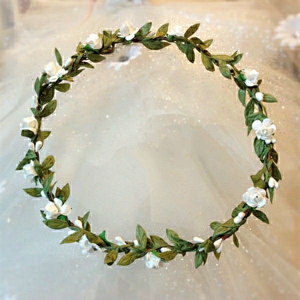 新娘花环头饰韩式森系女花朵藤条发饰新娘影楼拍照海边写真