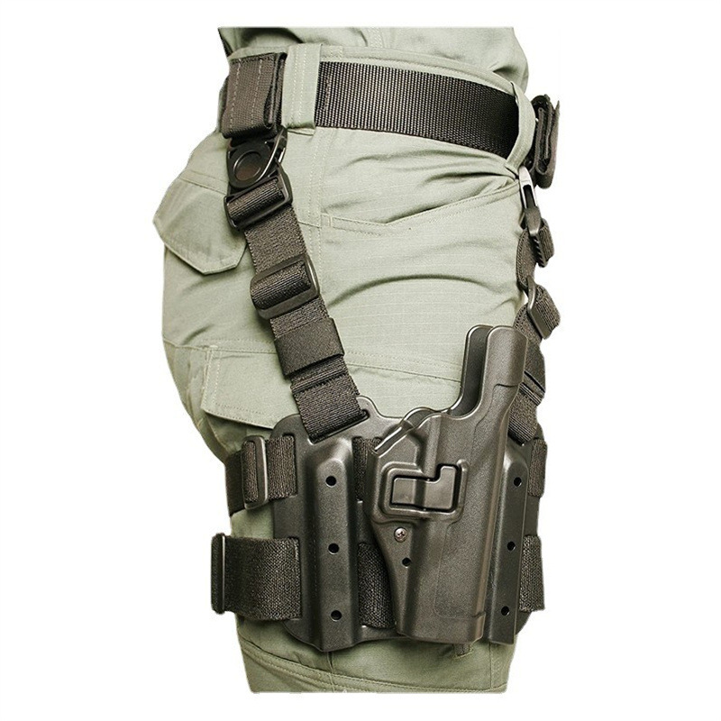 塑钢黑鹰防抢绑腿枪套g17 1911 m92 p226绑腿枪套战术快拔套厂家