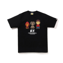 230克双纱棉BAPE×E.T.联名外星人春夏T恤男女字母印花宽松短袖