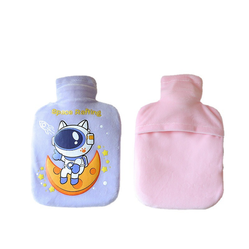 New Winter Hot Water Bag Mini PVC Plush Explosion-Proof Hand Warmer Student Cartoon Animal Printing Hand Warmer